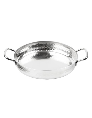 Plat double poignée en inox martelé Olympia 180 mm