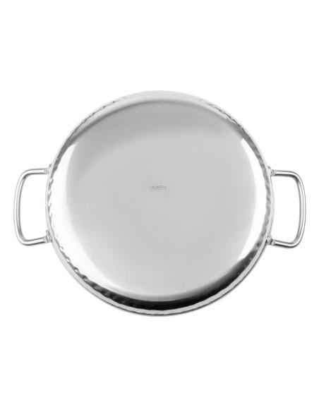 Plat double poignée en inox martelé Olympia 180 mm