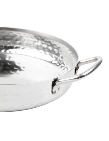 Plat double poignée en inox martelé Olympia 180 mm