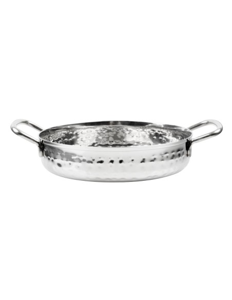 Plat double poignée inox martelé Olympia 125mm - Vente en ligne
