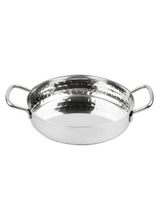 Plat double poignée inox martelé Olympia 125mm - Vente en ligne 2
