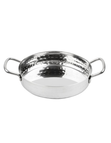 Plat double poignée inox martelé Olympia 125mm - Vente en ligne