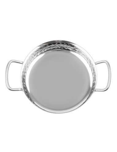 Plat double poignée inox martelé Olympia 125mm - Vente en ligne