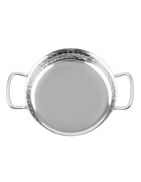 Plat double poignée inox martelé Olympia 125mm - Vente en ligne
