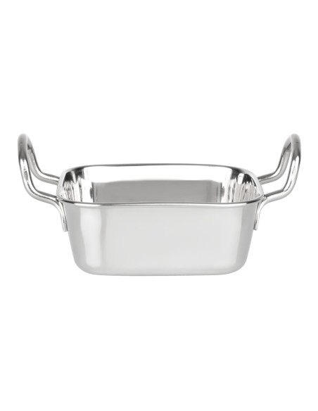 Plat de présentation inox carré 115x115 mm - Olympia