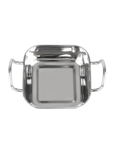 Plat de présentation inox carré 115x115 mm - Olympia
