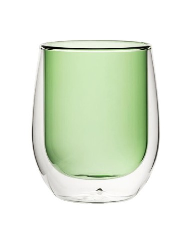 Verres à eau double paroi Utopia verts 27 cl - lot de 6