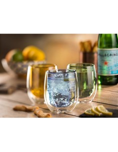 Verres à eau double paroi Utopia verts 27 cl - lot de 6 2