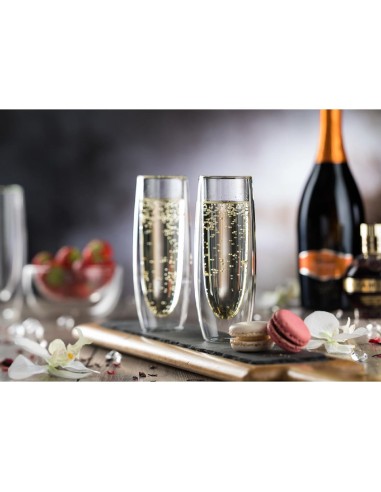 Verres à champagne sans pied double paroi Utopia 16cl - lot de 6