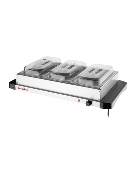 Chauffe-plat Caterlite 400W - 3 bacs GN 1/3