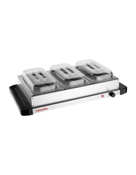 Chauffe-plat Caterlite 400W - 3 bacs GN 1/3