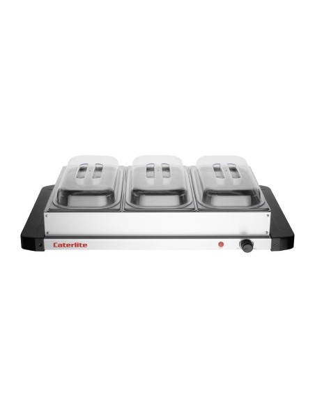 Chauffe-plat Caterlite 400W - 3 bacs GN 1/3