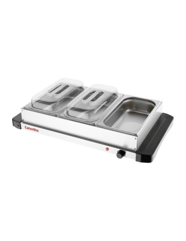 Chauffe-plat Caterlite 400W - 3 bacs GN 1/3