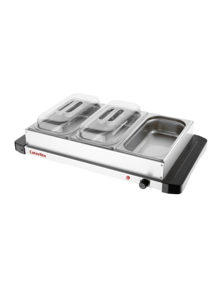 Chauffe-plat Caterlite 400W - 3 bacs GN 1/3