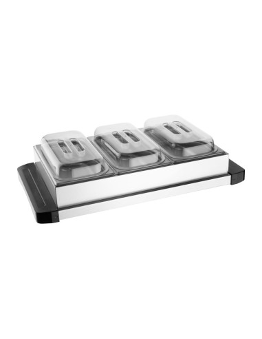 Chauffe-plat Caterlite 400W - 3 bacs GN 1/3