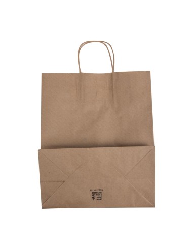 Grands sacs en papier Fiesta Recyclable marron - lot de 250