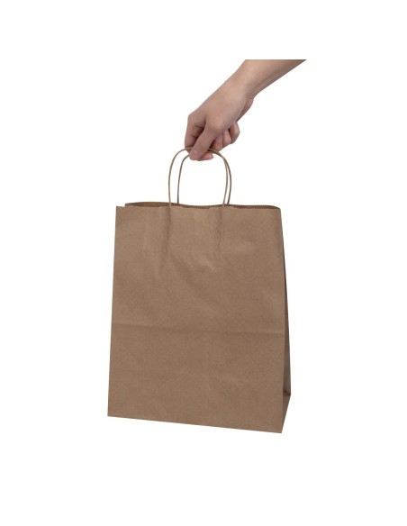 Grands sacs en papier Fiesta Recyclable marron - lot de 250