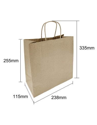 Sacs moyens en papier Fiesta Recyclable marron - lot de 250