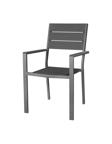 Fauteuils à lattes Bolero Valletta gris - lot de 4