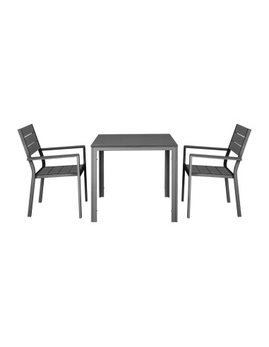 Fauteuils à lattes Bolero Valletta gris - lot de 4