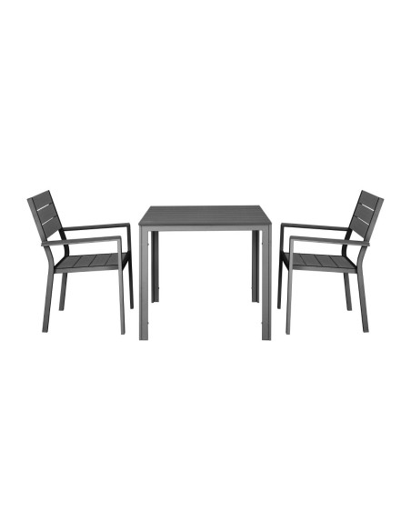 Fauteuils à lattes Bolero Valletta gris - lot de 4