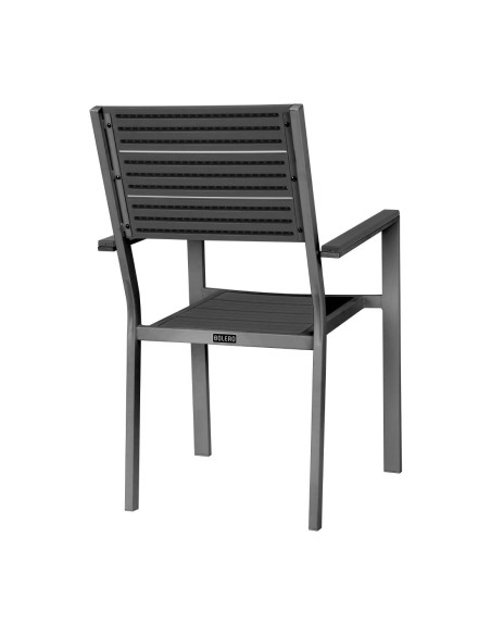 Fauteuils à lattes Bolero Valletta gris - lot de 4