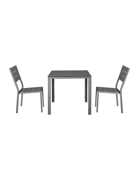 Chaises à lattes Bolero Valletta grises - lot de 4