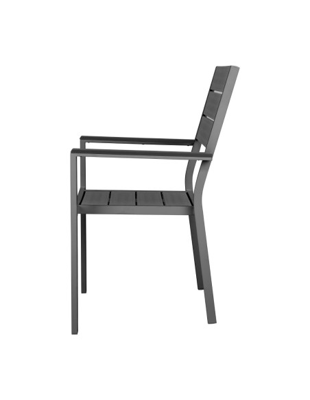 Fauteuils à lattes Bolero Valletta gris - lot de 4