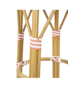 Tabourets de bar en rotin PE Bolero corail - lot de 2 2
