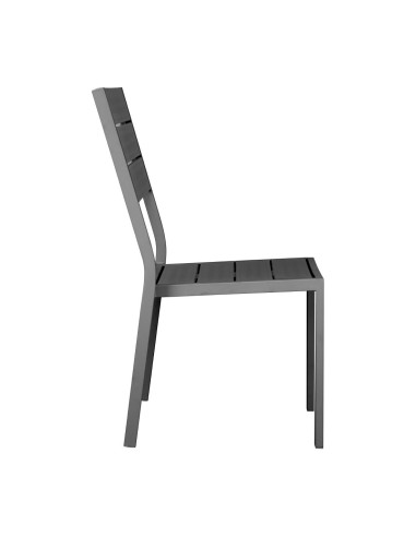 Chaises à lattes Bolero Valletta grises - lot de 4