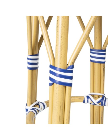 Tabourets de bar en rotin PE Bolero bleu - lot de 2