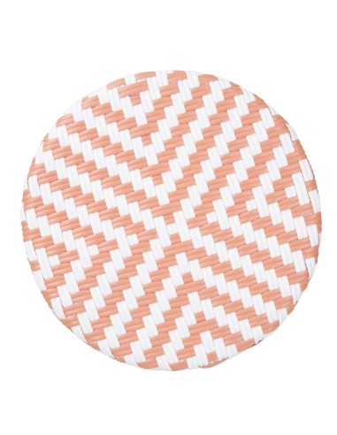 Tabourets de bar en rotin PE Bolero corail - lot de 2