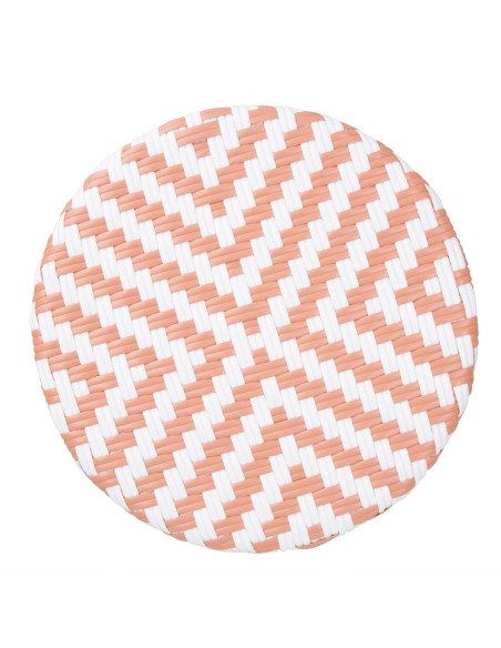 Tabourets de bar en rotin PE Bolero corail - lot de 2