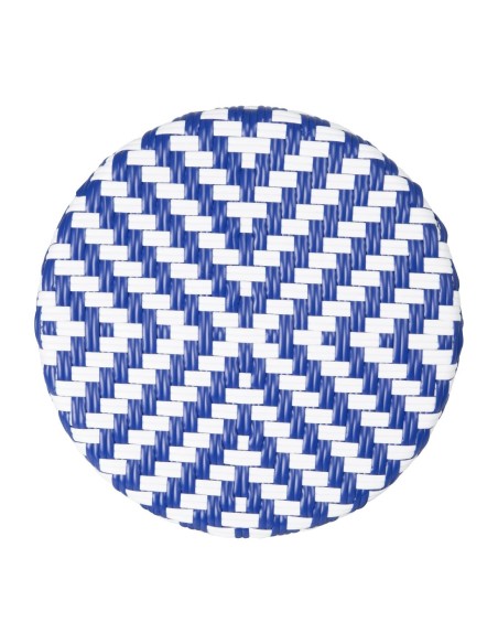 Tabourets de bar en rotin PE Bolero bleu - lot de 2