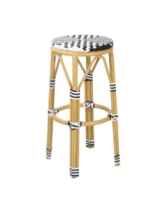 Tabourets de bar en rotin PE noir Bolero - lot de 2