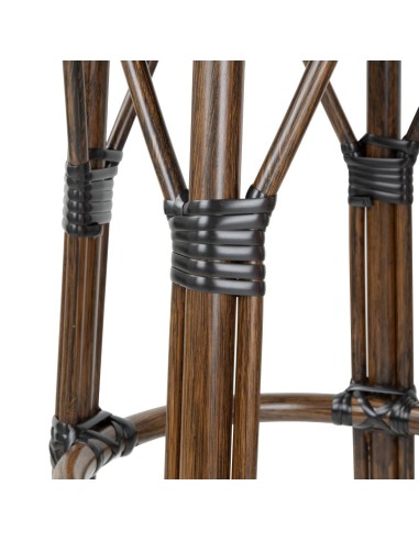 Tabourets de bar Bolero rotin PE style parisien - lot de 2