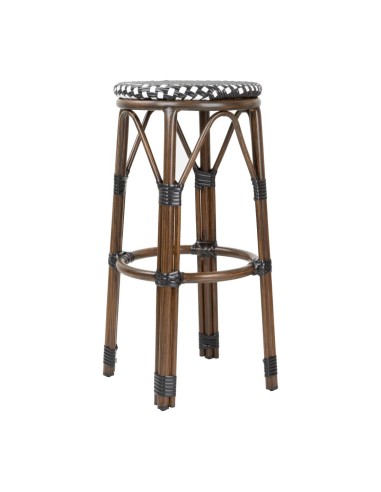 Tabourets de bar Bolero rotin PE style parisien - lot de 2
