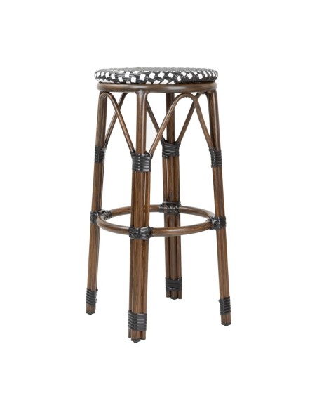Tabourets de bar Bolero rotin PE style parisien - lot de 2
