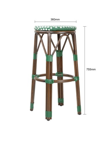 Tabourets de bar Bolero style parisien - lot de 2