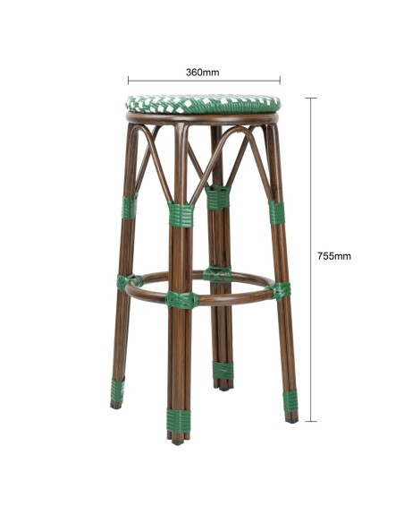 Tabourets de bar Bolero style parisien - lot de 2