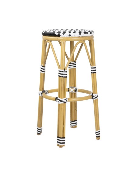Tabourets de bar en rotin PE noir Bolero - lot de 2