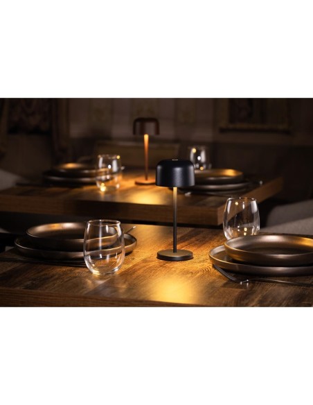 Lampe de table Olympia Lucca noire 200mm rechargeable