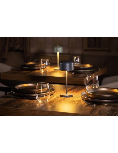 Lampe de table Olympia Lucca gris 200mm - rechargeable