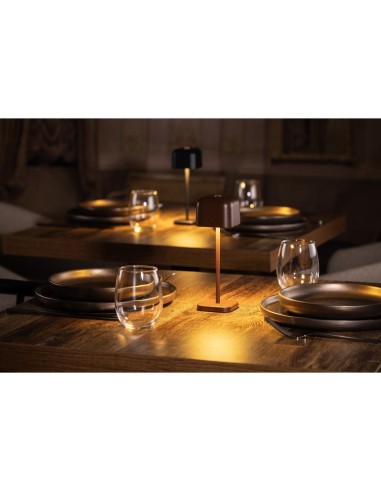 Lampe de table Olympia Lucca carrée 200mm - Cuivre
