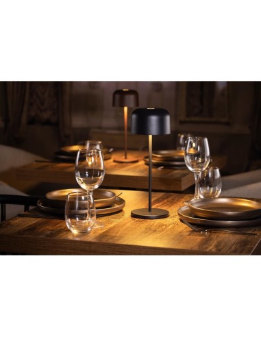 Lampe de table Olympia Lucca noire 300mm - rechargeable