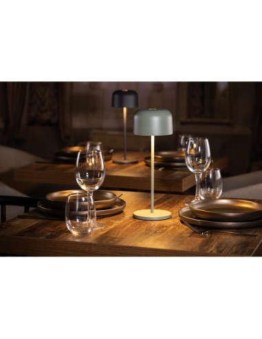 Lampe de table Olympia Lucca verte 300mm - rechargeable