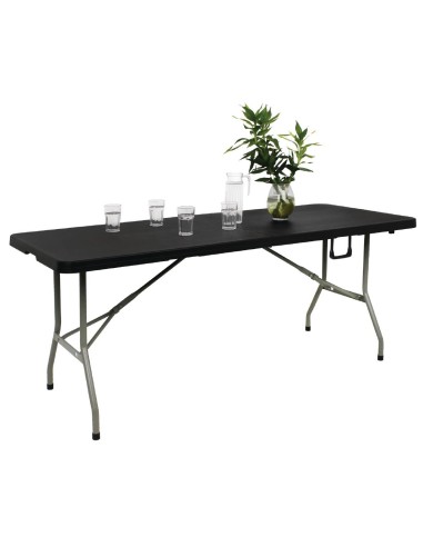 Table pliante Bolero noire 1,8 m - robuste et portable