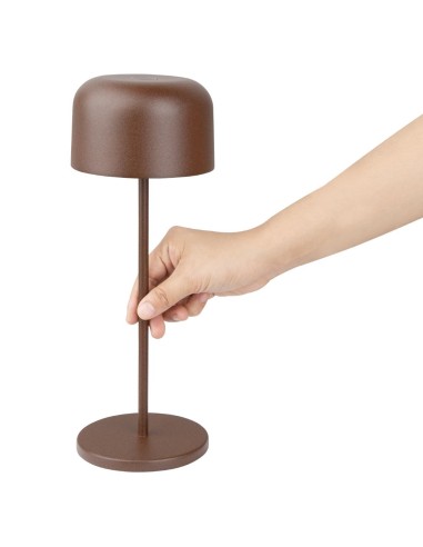 Lampe de table Olympia Lucca marron - rechargeable et sans fil