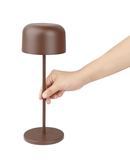 Lampe de table Olympia Lucca marron - rechargeable et sans fil