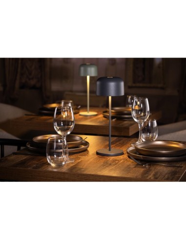 Lampe de table Olympia Lucca gris 300mm - rechargeable